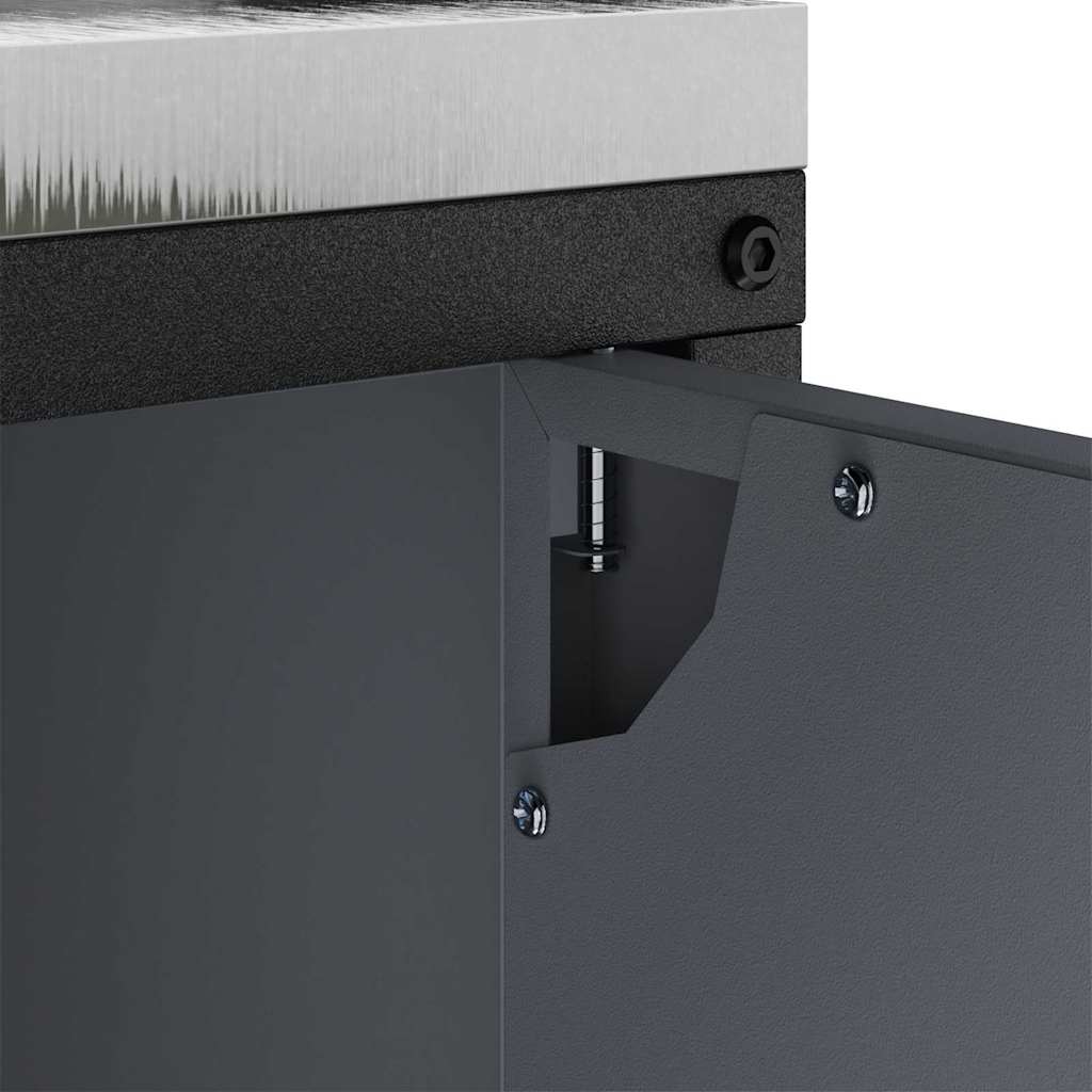 Kitchen Storage Cabinet with Shelf with Door Anthracite Steel